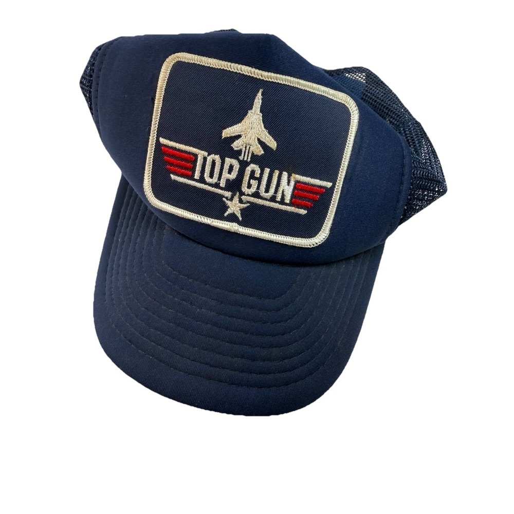 Vintage 1986 Top Gun Trucker Hat SnapBack Mesh Cap Paramount Movie